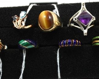 Sterling and Semi-Precious Stone Rings