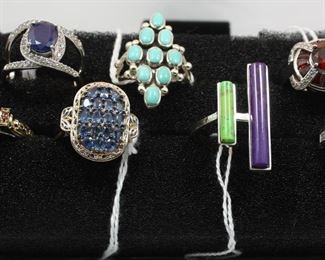Sterling and Semi-Precious Stone Rings