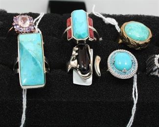 Sterling and Semi-Precious Stone Rings