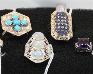 Sterling and Semi-Precious Stone Rings