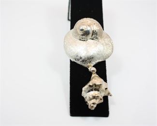 Silver Seashell Pin