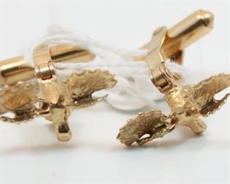 14K Yellow Gold Elk Cufflinks
