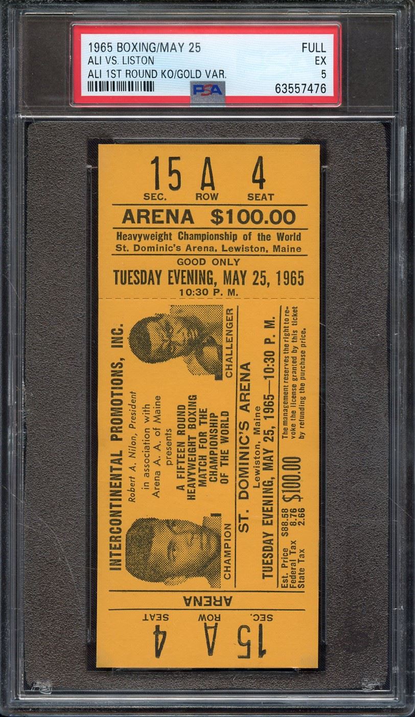 1965 BOXING TICKET MUHAMMAD ALI V SONNY LISTON PSA 5 VERY RARE VARIANT
RARE