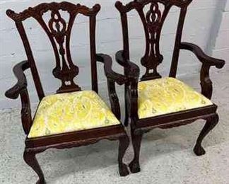 ChippendaleStyle Mahogany Dining Chairs