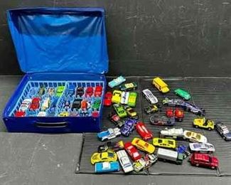 Fifty Mini Cars W Case, Hot Wheels 