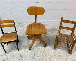 Vtg Childrens Chairs
