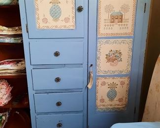 stenciled and painted wardrobe