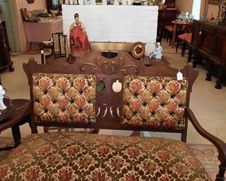 victorian floral love seat