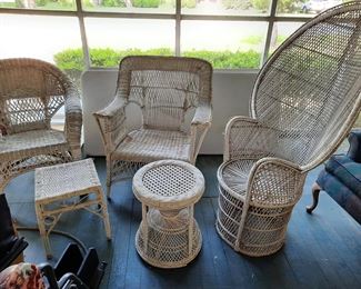 miscellaneous wicker chairs and tables