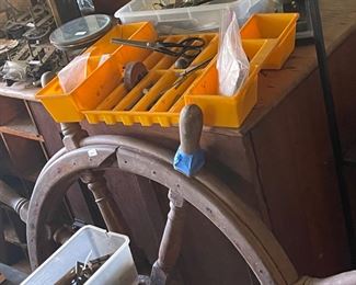 Antique Ships Wheel, this wheel was pulled by the family 