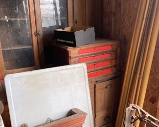 Hoosier Cabinet in the back