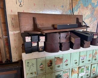 Misc Antiques on Seed Cabinet 