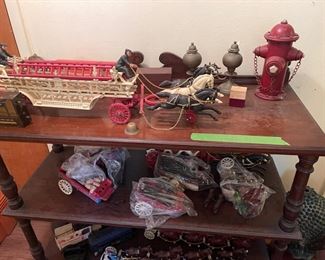 Cast Iron Fire Ladder Wagon