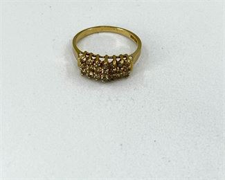 14K yellow gold Engagement Ring with Parallel Diamonds. 2.10 gr. $95.-