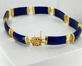 14K yellow gold Bracelet Pieces attach to each other with Lapiz Stones. 13.10 gr. $300.-