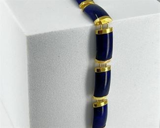14K yellow gold Bracelet Pieces attach to each other with Lapiz Stones. 13.10 gr. $300.-