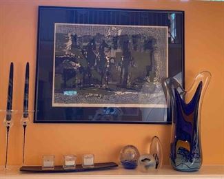 Horse Print Glass Dcor