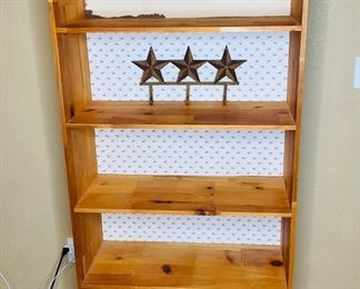 Pine Bookshelf and Star Coat Hook