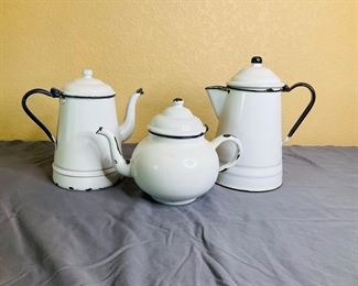 Enamelware Coffee and Teapots