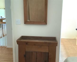 Rustic Dry Sink and Wall Mirror