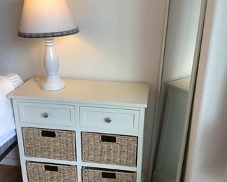 Nightstand with CN Burman Co. Lamp & Mirror