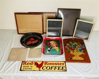 Coca-Cola and Bass Ale Tins and Picture Frames