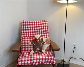 Wooden Chair & Intertek Pole Lamp