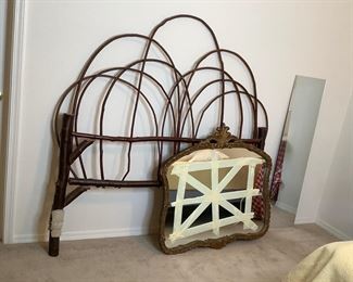 Woodland Style Headboard and Mirror 