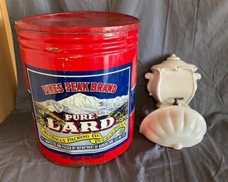 Vintage Wall Planter with Brass Spout & Old Tin