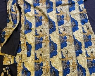 African Apparel Blue Gold Colored