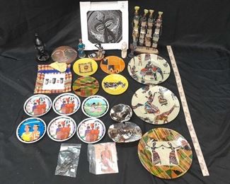 African Plates and Statues
