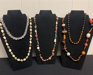 Five Stone and Beaded Necklaces
