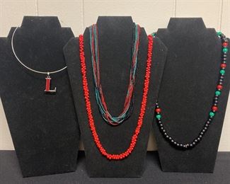 Four Red Necklaces