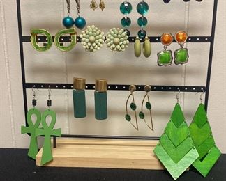 Green Colored Earrings