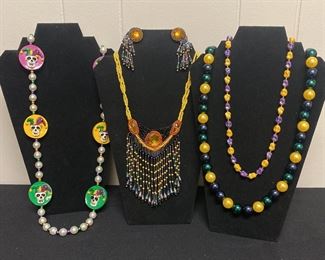 Hint of Yellow Necklaces and One Pair of Earrings