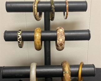 Nine Brown Bangle Bracelets