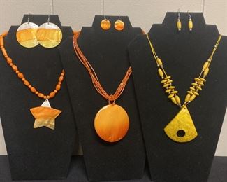 Orange and Yellow Sets Necklaces and Earrings