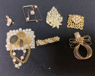 Pearl Like Brooches