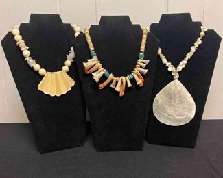 Three Big Shell Like Necklaces