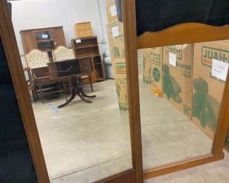 Two Wooden Framed Mirrors