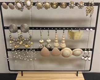 White And Cream Earrings