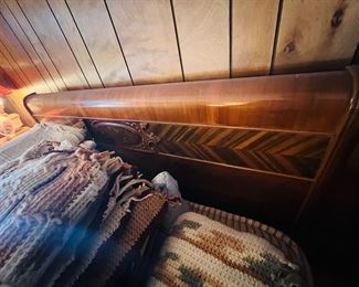 Full Size Art Nouveau Headboard/Footboard with Mattress, Box Spring & Frame (Matches Dresser & Vanity!) GORGEOUS! 