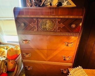 Art Nouveau Dresser - GORGEOUS - With matching vanity & Full Size Bed 