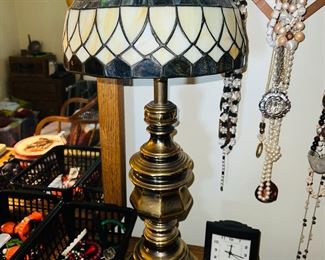 Stained Glass & Brass Lamp (Matching Set of 2) 