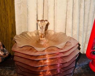 Depression Candy Dish & Plates 