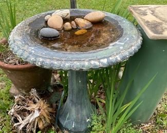Cement birdbath