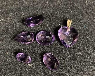 Cut Amethyst Stones