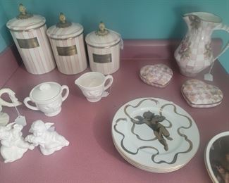 McKinzie Childs pieces, and Neiman  Marcus  Cherub luncheon plates