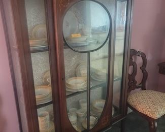 Inlaid Mahogany curio cabinet
