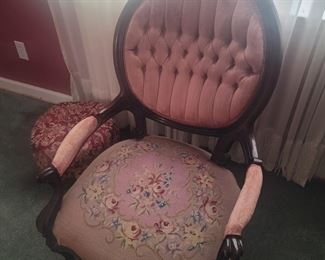 Tapestry seat Victorian arm chair
